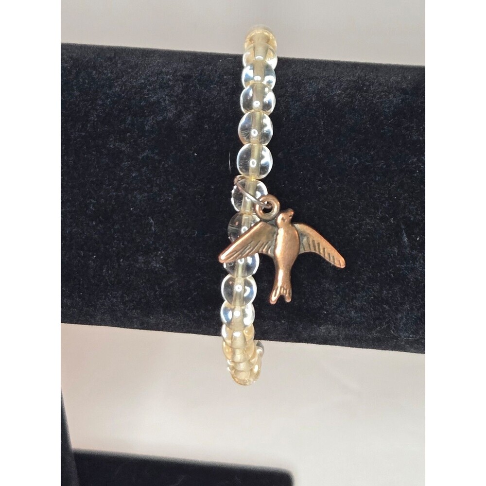 Charity for Chavez Stretch Bracelet Bronze Bird Charm